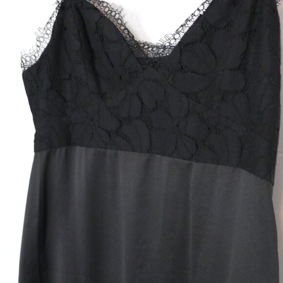 NWT BCBGeneration Black Satin Lace Bust with Slit Women's Slip Dress Size 8 - Picture 8 of 8